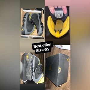 Youth black and yellow Jordan 9s